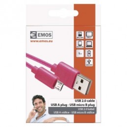 USB 2.0 A/M-MICRO B/M 1M RUŽ.