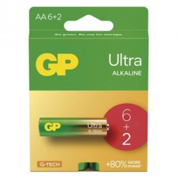 GP alkalická baterie ULTRA AA (LR6) 6+2PP