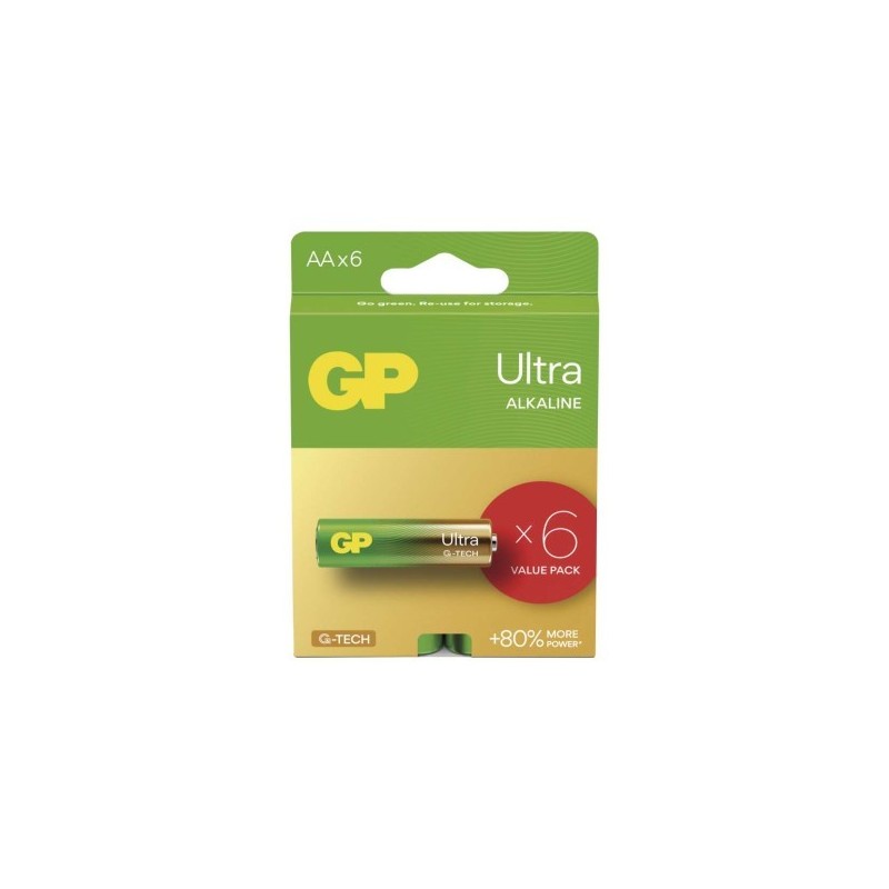 GP alkalická baterie ULTRA AA (LR6) 6ks value pack