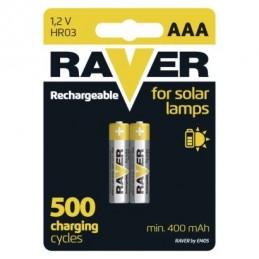 RAVER nab. bat. SOLAR AAA (HR03) 400 mAh, 2 ks