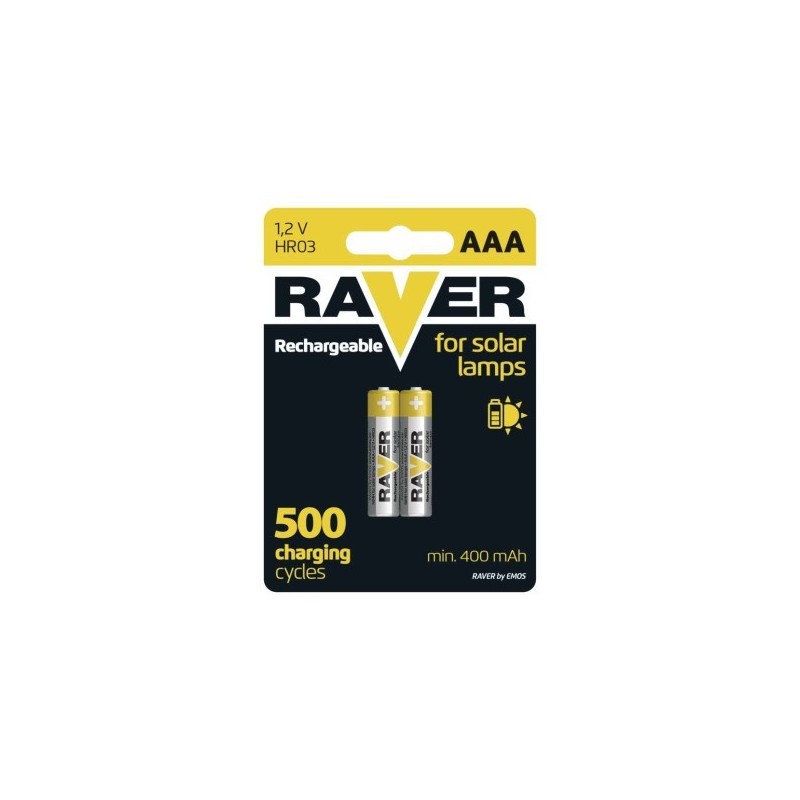 RAVER nab. bat. SOLAR AAA (HR03) 400 mAh, 2 ks