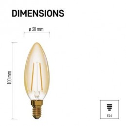 LED VNT CANDLE 2,1W(20W) 190lm E14 WW+