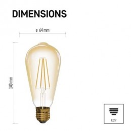 LED VNT ST64 4W(40W) 470lm E27 WW+