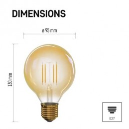 LED VNT G95 4W(40W) 470lm E27 WW+