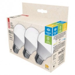 LED TRUE LIGHT A60 7,2W(60W) 806lm E27 NW 3PC