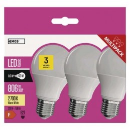 LED CLS A60 8,5W(60W) 806lm E27 WW 3PC