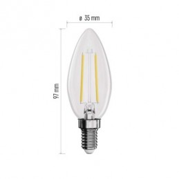 LED FLM CANDLE 1,8W(25W) 250lm E14 WW