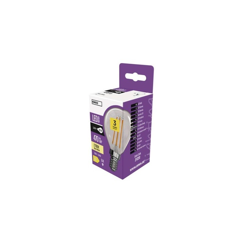 LED FLM MINI GL 3,4W(40W) 470lm E14 WW