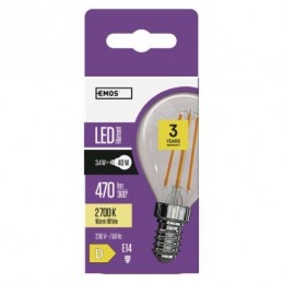 LED FLM MINI GL 3,4W(40W) 470lm E14 WW