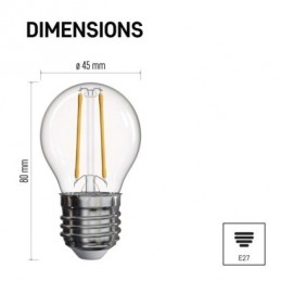 LED FLM MINI GL 1,8W(25W) 250lm E27 NW