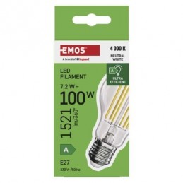 LED FLM A60 7,2W(100W) 1521lm E27 NW  A CLASS