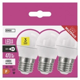 LED CLS MINI GL 5W(40W) 470lm E27 NW 3PC