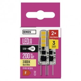 LED CLS JC 1,9W(21W) 200lm G4 WW 2PC