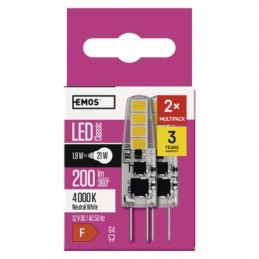 LED CLS JC 1,9W(21W) 200lm G4 NW 2PC