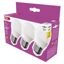 LED CLS MINI GLOBE 4,2W(40W) 470lm E27 NW 3PC