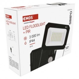 LED REFLEKTOR SIMPO 30W 3000LM IP44 NW PIR