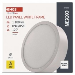 LED PANEL NEXXO PŘ.KR 12,5W 1100LM IP40 NW B