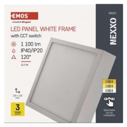 LED SVÍTIDLO NEXXO PŘ.ČTV 12,5W 1100LM IP40 CCT B