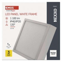 LED PANEL NEXXO PŘ.ČTV 12,5W 1100LM IP40 NW B