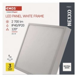 LED PANEL NEXXO PŘ.ČTV 28,5W 2700LM IP40 NW B