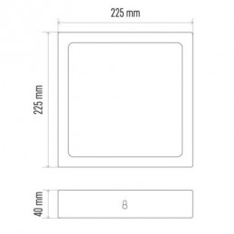 LED SVÍTIDLO PROFI PŘ.ČTV 18W 1500LM IP20 WW B