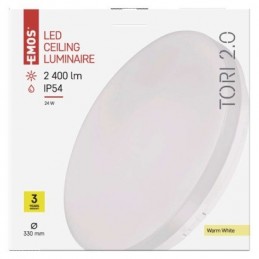 LED SVÍTIDLO TORI PŘ.KR 24W 2400LM IP54 WW B