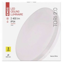 LED SVÍTIDLO TORI PŘ.KR 24W 2400LM IP54 NW B