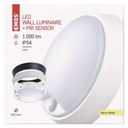 LED SVÍTIDLO ZURI 14W 1000LM IP54 WW PIR