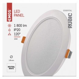 LED SVÍTIDLO RUBIC VES.KR 18W 1800LM IP20 NW B