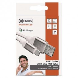 USB 2.0 A/M-C/M 1M BÍLÁ