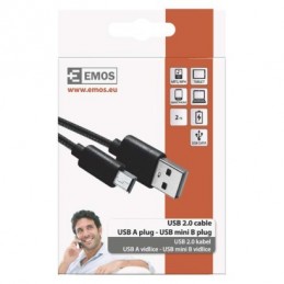 USB 2.0 A/M-MINI B/M 2M ČERNÁ