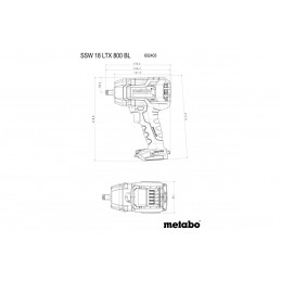 METABO Aku rázový utahovák SSW 18 LTX 800 BL bez aku