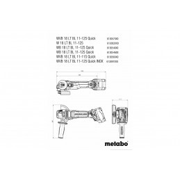 METABO Aku úhlová bruska W 18 LT BL11-125