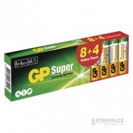 GP alkalická baterie SUPER AA (12ks/bal)