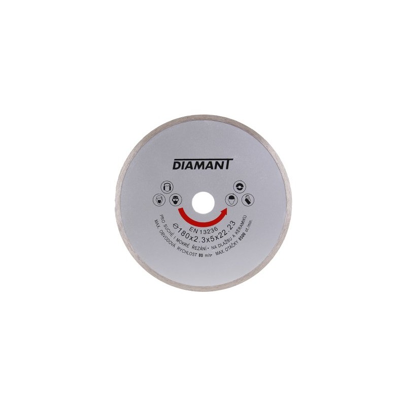 Kotouč diamantový DIAMANT 180x2.3x22.2mm plný Kotouč diamantový DIAMANT 180x2.3x22.2mm plný