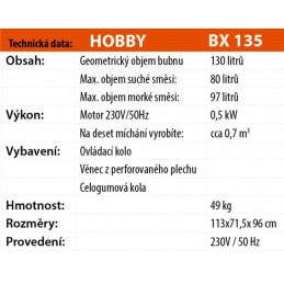 Míchačka LESCHA BX 135 125l 230V WS HR