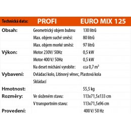 Míchačka LESCHA EUROMIX 125l 400V DS HR