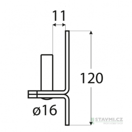 C 16/11    držák čepu  d 16 mm /11 mm