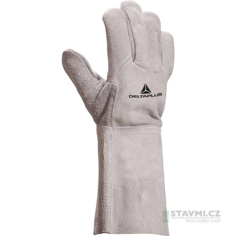 Delta Plus Svářečské rukavice z hovězí štípenky - manžeta 15 cm, vel. 10, šedé